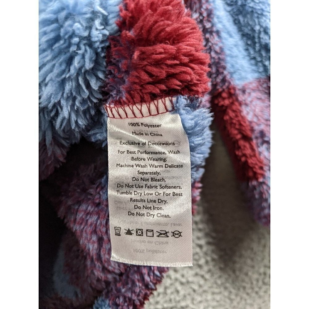 Eddie Bauer Sweater Jacket Womens XL Teddy Plush Fleece Check Plaid 1/4 Zip Mock - Picture 5 of 12